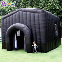 Tente gonflable personnalisée pour événements, grande tente de discothèque gonflable noire avec LED, cube de fête gonflable pour l'extérieur