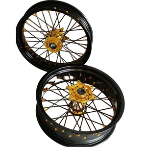 Juego de Ruedas Supermoto CNC 7116-T6 de Aluminio de 17 Pulgadas y 3.5 para <span class=keywords><strong>Suzuki</strong></span>, Piezas de Motocicleta Todoterreno, Llantas y Buje - Product Image 1