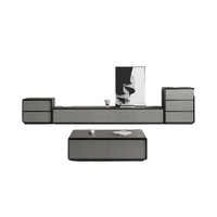 Meuble TV et table basse en bois au design moderne, personnalisables en gros, avec multiples rangements pour salon, bureau à domicile et appartement