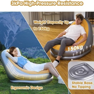 <b>Inflatable</b> Couch Built-in Rechargeable Pump High-Pressure Lounge Chair <b>Inflatable</b> Bean Bag Chair for Indoor Outdoor Camping - Product Image 5