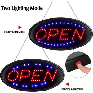 LED sign <b>board</b> open sign oval indoor hanging sign shop window decoration sign indicator <b>light</b> display sign UK\US\AU\EU plug - Product Image 2