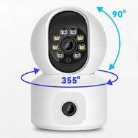 Moniteur Bébé K22 4MP HD à Double Écran, Double Objectif PTZ, Sécurité Domestique, Suivi Automatique, Audio Bidirectionnel, Détection Humaine, Carte Mémoire, Cloud