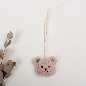 2024 New Hot-Selling Baby Products <b>Cute</b> Teddy Fleece Plush <b>Bear</b> Pacifier Teether Pendant Baby Pacifier Chain - Product Image 3