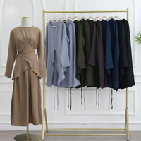 Ensemble jupe et chemisier 2026, jupe longue, haut décontracté à lacets, style Dubaï Islamique, tenue arabe Ramadan Maroc, ensemble 2 pièces pour femme Aïd
