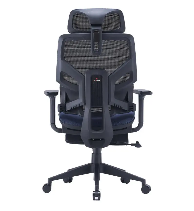 5Dアームレスト調節可能なヘッドレストハイバックオフィスチェアフットレスト付きモダンメッシュ人間工学に基づいた椅子
