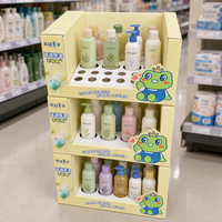 Support d'affichage empilable en carton pliable pour produits de soin de la peau pour bébés en supermarché