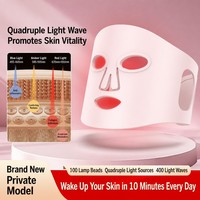 Masque facial LED sans fil à lumière infrarouge personnalisé en silicone pour la thérapie par la lumière rouge, beauté du visage