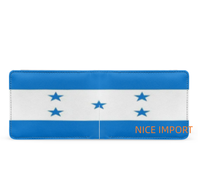 Dompet Kulit Bendera Guadelope untuk Pria Dompet Lipat Dua Kapasitas Ekstra dengan Jendela ID Dompet Tipis dengan Banyak Slot Kartu