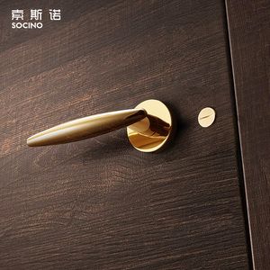Kenop Pintu Kamar Mandi Modern Lapisan Emas PVD, Gagang Kunci Interior Standar Tinggi dengan Gaya Sederhana Terbuat dari Kayu, Seng, dan Paduan Besi untuk Pintu dan Jendela - Product Image 6