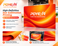 Pdyear Factory Mur d'affichage publicitaire en tissu tendu pour salons professionnels, expositions et événements, avec support de bannière droite et incurvée