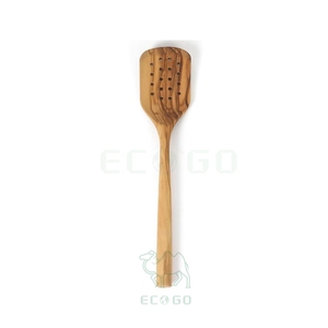 Espátula Ranurada de Bambú y Madera de Olivo Premium, Ecológica, Ligera y Sostenible para Cocina - Product Image 3