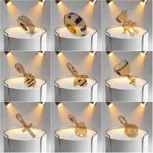 Abalorios DIY Dispersos para Pulsera <span class=keywords><strong>Pandora</strong></span> S925 de Plata, <span class=keywords><strong>Corona</strong></span> Dorada, Pequeños Abalorios en Forma de Panal, Atrapasueños Bella Robot - Product Image 5