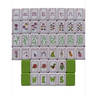 Ubin Mahjong Akrilik Modern Mewah Portabel Amerika NMJL Empat Lapis Biru 160pcs Hasil Ukiran Khusus Tahan Lama untuk Rumah