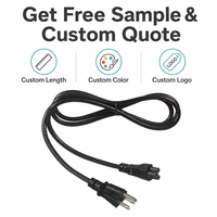 Cordon d'alimentation CA pour ordinateur portable IEC C5 NEMA 5-15P US 18AWG 10A 125V pour chargeur de portable, projecteur, imprimante, console, noir, vente en gros