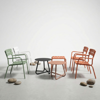 Ensemble élégant de table et chaises de jardin en aluminium, table moderne pour balcon, petite table, chaise de café, chaise de restaurant, utilisation hôtelière