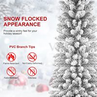 Sapin de Noël mince effet neige 1,2-2,1 m, pointes en PVC réalistes, base autoportante, haute qualité, écologique, ignifuge, pour intérieur