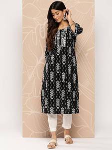 Conjunto elegante de rayón viscosa para mujer, recto, Kurtis Salwar, estampado Floral, venta en línea para ropa india y pakistaní - Product Image 4