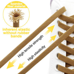 WEGOODZF Lacets élastiques plats sans cravate avec boucles en métal Lacets de remplacement paresseux de 8 <span class=keywords><strong>mm</strong></span> de large pour enfants et adultes - Product Image 4