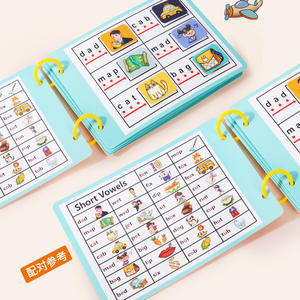 Livre d'activités Montessori pour enfants, familles <span class=keywords><strong>de</strong></span> mots CVC, jeu <span class=keywords><strong>de</strong></span> <span class=keywords><strong>lecture</strong></span> et d'orthographe, jouet éducatif certifié CPC CE EN71 - Product Image 2