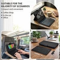 Nouvel étui clavier sans fil Bluetooth avec stylet, chargement USB Type-C, support en cuir PU pour téléphones iOS/Android de 4,5 à 6,8 pouces