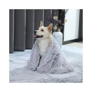 Grosir selimut hewan peliharaan mewah bulu palsu bantal multi Warna penutup tidur lembut selimut lempar untuk anjing kucing