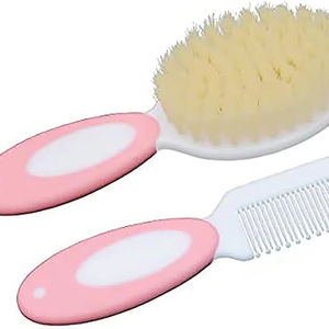 Conjunto de Escova e Pente para Bebês com Cerdas Macias e Gentis para Cuidado do Couro Cabeludo e Higiene Diária - Product Image 1