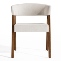 Chaise de salle à manger en bois contemporaine Silvano 13 avec dossier en rotin, design scandinave élégant, mobilier d'hôtellerie durable