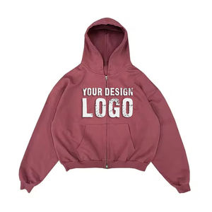 High Quality French Terry Drop Shoulder Oversized <b>Mens</b> <b>Hoodie</b> Custom Logo Full Zip 100% Cotton Heavyweight <b>Men's</b> Hoodies - Product Image 4
