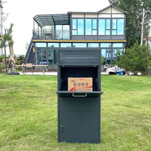 Boîte aux lettres extérieure autoportante en acier personnalisée, résistante aux intempéries, en métal durable, étanche, antivol, capacité de 3 niveaux, connectable - Product Image 4