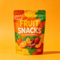 Sachet d'emballage alimentaire refermable personnalisé, imprimé en couleur, de qualité alimentaire, avec fermeture éclair, en plastique, pour fruits et snacks