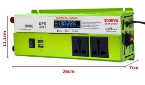 새해 신모델 2000W 수정된 사인파 인버터 DC 12V에서 AC 220V 차량용 전원 인버터 충전기 및 <span class=keywords><strong>UPS</strong></span> 기능 포함 - Product Image 3