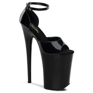 White Leather <b>Platform</b> Pumps With Ankle Strap Stiletto <b>Heel</b> <b>Open</b> <b>Toe</b> Buckle Closure High <b>Heels</b> Drop Shipping - Product Image 5