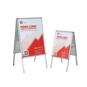 Dudukan Poster a-board logam campuran aluminium 25mm untuk promosi penjualan toko luar ruangan