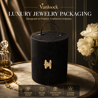 Boîte à bijoux en velours de luxe, boîte d'emballage ronde pour cadeau, boîte de rangement pour bijoux avec logo personnalisé, pour collier, bague, boucles d'oreilles