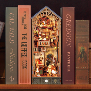 Tonecheer Leonardo Da Vinci Wooden Book Nook Kit Laser-cut TQ135 Renaissance Art Decor Diy Miniature Gifts For Art Lovers