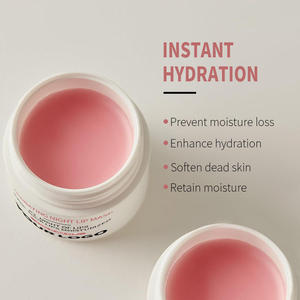 Mascarilla Labial Nocturna Hidratante de Frambuesa Orgánica en Gel, Humectante, Iluminadora y Calmante para Labios Secos y Agrietados, Venta al Por Mayor - Product Image 3