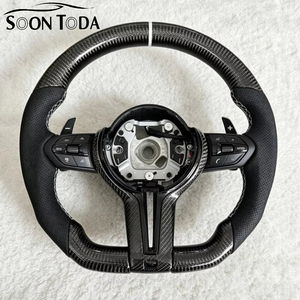 Volante de Coche de Fibra de Carbono Real y Cuero Sintético, Listo para Usar, para <span class=keywords><strong>BMW</strong></span> F01 F30 F10 F11 F20 F21 F25 F31 F34 F32 F33 F36 - Product Image 1