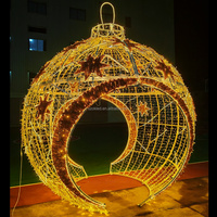 Boule de Noël géante à LED IP65, motif lumineux, grande décoration de Noël sphérique, lumière extérieure étanche, affichage pour centre commercial