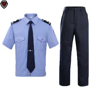 Double Safe Wholesale Custom Short Sleeve Tactical Dress Security Suit Clothing Blue Workwear Uniform Security Guard Uniforms