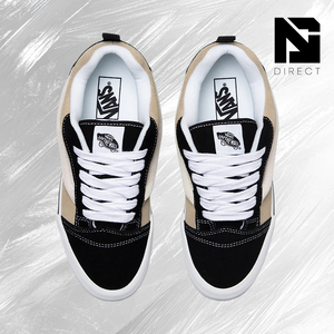 Vans Knu Skool Beige / Black Canvas Lace Up Vulcanize Style Chaussures de skateboard respirantes toutes saisons - Product Image 3