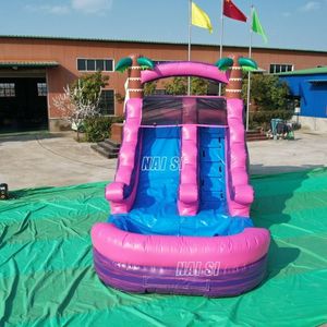 Tobogán Acuático Inflable Tropical <span class=keywords><strong>con</strong></span> <span class=keywords><strong>Piscina</strong></span>, Tobogán Acuático de una Sola Vía <span class=keywords><strong>con</strong></span> Palmera, <span class=keywords><strong>Casa</strong></span> de Brinco para Niños, Diversión Acuática de <span class=keywords><strong>Verano</strong></span> para el Patio Trasero - Product Image 2