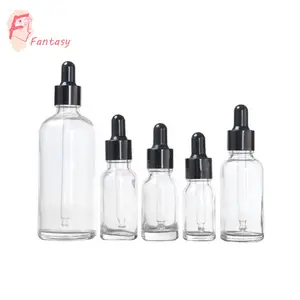 5ml 10ml 15ml 20ml 30ml 50ml 100ml free samples essential oil glass dropper bottle transparent