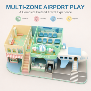 Equipo <span class=keywords><strong>de</strong></span> Juego <span class=keywords><strong>de</strong></span> Rol <span class=keywords><strong>de</strong></span> Aeropuerto Personalizado en Tonos Pastel con Cabina <span class=keywords><strong>de</strong></span> Avión y Escáner <span class=keywords><strong>de</strong></span> Equipaje para Niños, Cafetería, Preescolar, Ciudad <span class=keywords><strong>de</strong></span> Juegos <span class=keywords><strong>de</strong></span> Rol - Product Image 4
