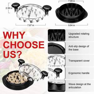 Vente chaude Rond Poulet Broyeur Bol Twist Outil Broyeur De Viande Broyeur De Poulet Avec Tapis De Base Antidérapant Et Couvercle Transparent - Product Image 4
