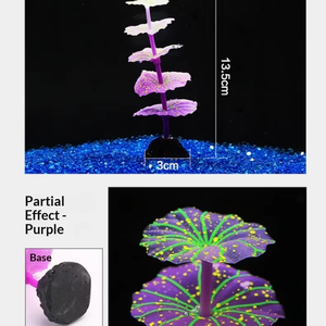 Plantes d'aquarium artificielles écologiques SUNSUN - Matériel en silicone, forme irrégulière réaliste, affondement rapide pour aquarium - Product Image 6