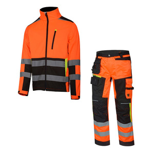 تخصيص عالية الوضوح الفلورسنت بدلات العمل الشتاء للماء مرحبا فيس جاكيتات السلامة الطريق السراويل العمل ارتداء شعار مخصص - Product Image 5