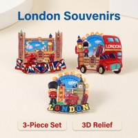 Imán de Resina del Autobús Rojo de Londres, Recuerdo Impermeable, Accesorio Decorativo para el Hogar y el Refrigerador