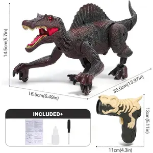 Hot Selling Afstandsbediening Dinosaurus Speelgoed Voor Jongens, 2 In 1 Licht Jagen Elektrische Rc Walking Robot Dinosaurus W/Licht En Geluid