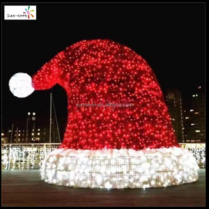 Guirlandes lumineuses du Nouvel An, grandes, imperméables, pour extérieur, chapeau de Père Noël, décorations de Noël lumineuses. - Product Image 1