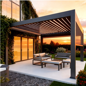 Pérgola de Aluminio Resistente de 3x6m, Gazebo con Techo Impermeable y Resistente al Viento, para Jardín, Barbacoa, Comedor, Patio, Familia, Naturaleza, LUMISONG - Product Image 1